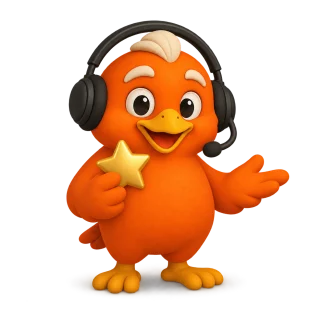 RoundRobin mascot presenting customer reviews